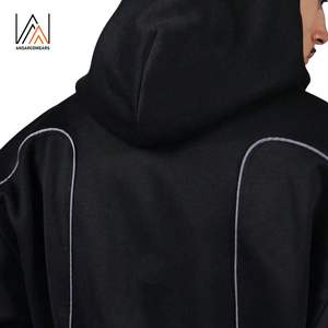 Sudadera con Capucha Unisex Extra Grande de Algodón 100% para Hombre, con Logotipo Personalizado Digital, Hombros Caídos, Franja Reflectante, para Invierno - Product Image 3