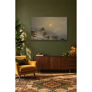 Impresión en lienzo de Fida Andreas Achenbach: Cazadores en un lago helado - Product Image 3