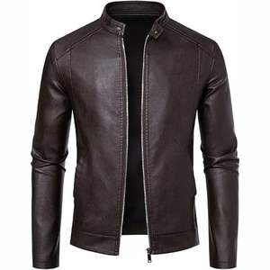 Chaqueta de cuero puro auténtico de alta calidad al por mayor para hombre 100% cuero auténtico con cuello levantado impermeable y transpirable de todas las tallas - Product Image 6