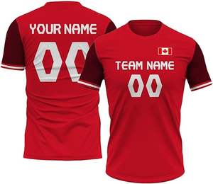 Uniformes de football à sublimation rouge et blanc personnalisés de haute qualité, vente en gros de tailles pour adultes, maillot imprimé partout - Product Image 2