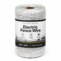 Fil de clôture électrique direct usine, options de conducteurs en acier inoxydable et en cuivre, spécifications personnalisées, marque Polywire
