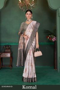 OEM fantaisie imprimé numérique Sari nouveau design indien pakistanais fête porter pour adultes en soie polyester dentelle travail avec - Product Image 4