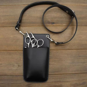 Hair Scissor Holster Barber <b>Pouch</b>-waist Shoulder <b>Belt</b> for Hairdressers Genuine Leather Hairdressing <b>Tool</b> Bag Holder LBB-0018 - Product Image 1