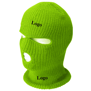 Fabrication de masque facial d'hiver chaud, masque de ski en tricot, logo personnalisé, balaclava à 3 trous, livraison DDP - Product Image 5