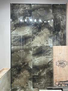 Azulejos de porcelana de diseño moderno de gran tamaño 600x1200 negro de alto brillo decoración de suelo de pared sala de estar apartamentos 5 + año - Product Image 2