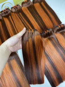 Piano Color Bonestraight Vietnam paquetes de cabello pelucas vendedores al por mayor doble dibujado crudo virgen HD encaje cierre suizo - Product Image 3