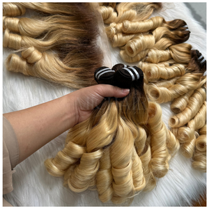 Extensiones de cabello humano de doble trama, máquina de pelo virgen ondulado natural de 613 mechones rubios vietnamitas de la mejor calidad al por mayor - Product Image 5