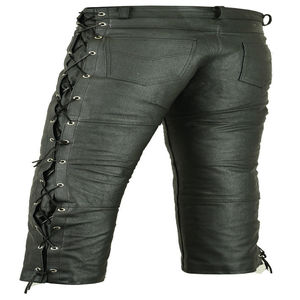 GLOBAL EDGE Gilet de moto en cuir véritable épais pour homme avec lacets latéraux Couleurs et logo personnalisables Haute qualité - Product Image 2