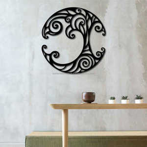 Art mural moderne en métal aluminium au design élégant d'arbre parfait pour la décoration de la maison, du bureau, de l'hôtel et de la chambre à coucher. - Product Image 4