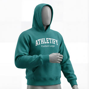 เสื้อมีฮู้ดผ้าคอตตอนผสมแบบระบายอากาศได้ดีพร้อมซิปใส่สบายสำหรับใส่ทำงานที่บ้านหรือใส่ออกกำลังกาย - Product Image 1