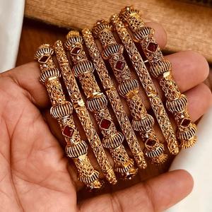 Pakistani Jewelry Manufacturers Custom Sizes <b>Antique</b> <b>Gold</b> Plated Jewelry Sets Heavy Style <b>Bangles</b> Sets For Wedding Party Gifts - Product Image 2