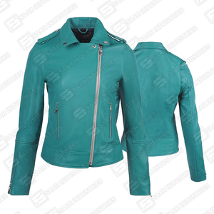 Chaqueta de Motociclista de Cuero Genuino para Mujer, Ajustada, Estilo Motero, Otoño Invierno, Impermeable, Cortavientos, Moda Casual, Ropa de Calle, OEM - Product Image 2