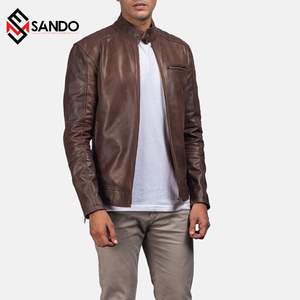 2022แจ็กเก็ตหนังแข็งแขนเต็มของผู้ชายคอตั้งปรับแต่งได้ - Product Image 4