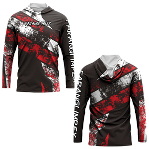 Sudadera con capucha de manga larga con logotipo personalizado, sublimación, impermeable, UPF50 +, camisas de pesca, de protección solar Sudadera con capucha, rendimiento 100% poliéster - Product Image 6