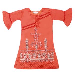 ชุดมาซูริปักลายสำหรับเด็กผู้หญิง 3 ชิ้น - สีสนิม - Product Image 3