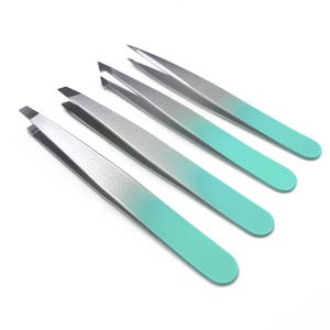 Pince à épiler à sourcils en acier inoxydable de haute qualité Design incliné mince avec bout pointu Ensemble de pinces à sourcils épaisses et légères - Product Image 3