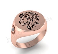 Top qualité hommes tête de Lion 925 timbre 16mm chevalière Style classique bijoux fabriqués par exportation d'usine pour la fête de fiançailles