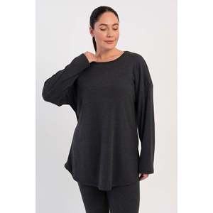 KADIN KASKORSE XXL UZUN KOL UZUN PACA PACA MANSETLI PIJAMA TAKIM - แอนทราซิต - แอนทราซิต - Product Image 1