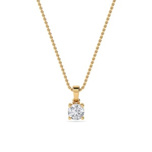 Colgante solitario de diamante de corte redondo tradicional de 0.30 ct, diamante cultivado en laboratorio en platino para fiesta de compromiso - Product Image 2