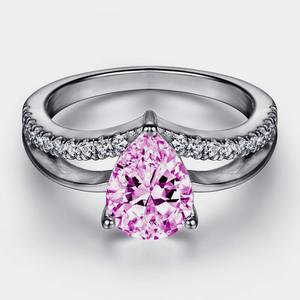 Bague faite à la main en argent sterling 925 de style bohème pour femmes Tendance Quartz rose Pierre précieuse Plaqué Rhodium Cadeau de mariage Bijoux d'amour - Product Image 1