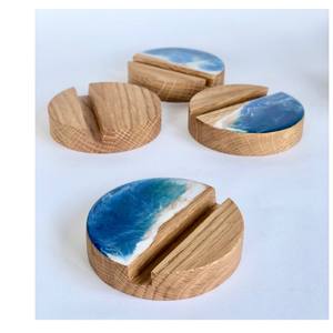 Epoxy Coasters Handcrafted Eco Friendly Natural Pine <b>Bamboo</b> Walnut Acacia Round square Wooden Wood coaster - Product Image 5