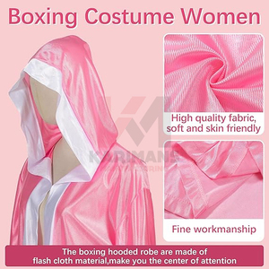 Disfraz de Boxeo para Hombre Adulto, Bata y Pantalones Cortos de Boxeador, Atuendo Profesional de Luchador, Disfraz Deportivo, Ropa de Entrenamiento Atlético - Product Image 4