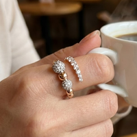 Anillo de Oro Rosa Sólido de 18k al por Mayor con Diamante Auténtico de Corte Brillante, Estilo Clásico para Boda, Aniversario, Fiesta, Joyería Fina