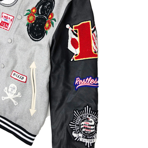 Chaqueta universitaria de calidad superior personalizada al por mayor con mangas de piel de alta calidad chaqueta de invierno de tendencia corporal de lana - Product Image 6