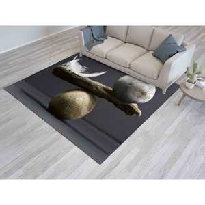 Alfombra de Piedra y Pluma: Alfombra Decorativa Moderna, Alfombra Delgada No Tejida - Product Image 4