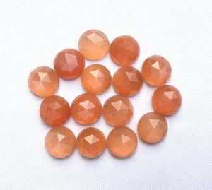 Haute qualité 25 pièces pierre de lune de pêche naturelle 4mm Rosecut 3mm d'épaisseur 4.35 Cts Iroc ventes pierre précieuse en vrac - Product Image 4