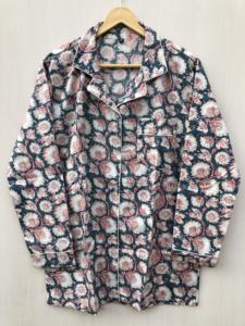 Ensemble pyjama imprimé floral indien, tenue de nuit, tenue de soirée, robe de nuit en coton, cadeau pour elle - Product Image 2