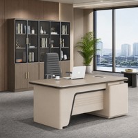 Ensemble de bureau de direction moderne Ekintop, bureau en forme de L avec armoire latérale et classeur pour bureau professionnel