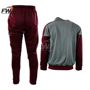 Ensemble de survêtement unisexe personnalisé 100 % polyester respirant à séchage rapide avec patchwork et fermeture éclair, veste et pantalon de jogging pour la gym - Product Image 5