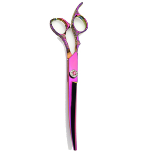 Tijeras de Peluquería con Soporte para Dedos, Tijeras de Salón con Tornillo Superior de Diseño, Recubrimiento de Color Titanio, Hoja Curva Afilada - Product Image 5