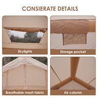 Tente Cabine Gonflable en Gros 7,5 m² Quatre Saisons Imperméable Oxford à Colonnes d'Air pour Camping Familial, Porte Unique, Montage Rapide