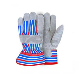 Guantes de seguridad de Palma de cuero de vaca divididos estándar para la construcción Anti-Corte antideslizante cómodo conducción de soldadura protectora - Product Image 5