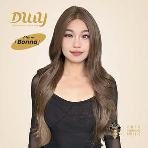 Bonna-DWY Free Part Long Wavy Brown Synthetic <b>Wig</b> Short Curly Layered Headband Style Light Brown Lace Front Mono Lace Front - Product Image 1