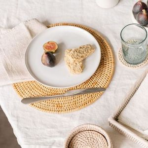 Seagrass and Rattan Woven Charger Plates Eco-Friendly Boho Wedding Table Decor 13 Inch Round Rustic Dinner <b>Placemats</b> - Product Image 5