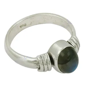 Anillo de Hombre de Plata 925 con Piedra Preciosa de Labradorita, Corte Ovalado, Granate, Joyería Fina y Elegante - Product Image 3