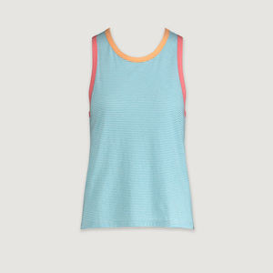 Nouveau modèle Débardeur en tricot côtelé pour femme Gilet solide sans manches respirant en tissu doux avec logo sur le devant Haut pour femme à la mode - Product Image 6