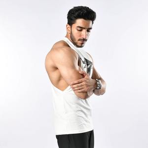 2025เสื้อกล้ามผู้ชายผ้าฝ้าย100% ระบายอากาศได้ดีแห้งเร็วเป็นมิตรกับสิ่งแวดล้อมเสื้อถักนิตติ้งสำหรับฝึกซ้อมในยิม - Product Image 3