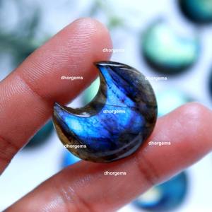 Labradorita-gema tallada de sol y luna, labradorita de animal tallado, sailor moon, gema tallada, Tortuga, gran moos, Ágata - Product Image 5