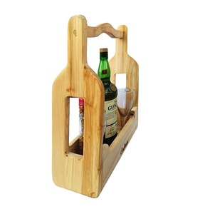 Mango hecho a mano para servir botellas de vino, hecho a mano, de madera de Acacia, fabricante Caddy - Product Image 1