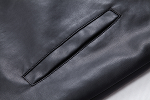 เสื้อเบลเซอร์หนังผู้ชายแบบมีซิปคอตั้ง, เสื้อแจ็คเก็ตผ้าใบแนวสตรีทขนแกะแนววินเทจสำหรับฤดูใบไม้ร่วงและฤดูหนาว2025ออกแบบได้ตามต้องการ - Product Image 5