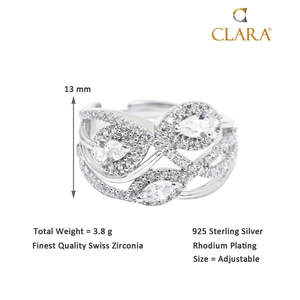 Anillo de Plata de Ley 925 de Primera Calidad para Hombre, Chapado en Rodio con Diamante Corte Pera, Joyería de Regalo - Product Image 5