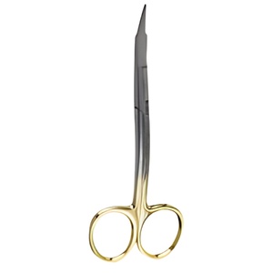 Ciseaux de coupe de fil dentaire universels manuels, ciseaux chirurgicaux courbés, poignée dorée, prise ergonomique, certifiés CE, pour gencives, micro, garantie 1 an - Product Image 1