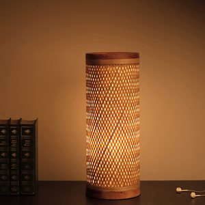 <b>Long</b> Cylinder Minimalistic Eco-friendly Handmade Indoor Bamboo <b>Lamp</b> Shades for Table <b>Lamps</b> Bed Table <b>Lamp</b> - Product Image 6