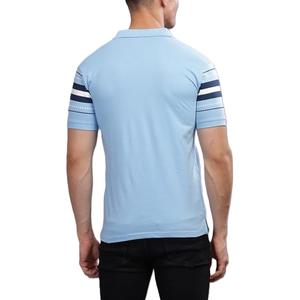 เสื้อโปโลแขนสั้นสำหรับผู้ชายสไตล์สตรีทสุดอินเทรนด์เสื้อเจอร์ซีย์ผ้าคอปกแบบมีลายทางดูทันสมัย - Product Image 3