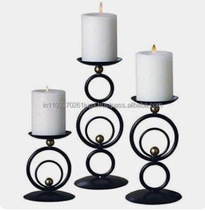Support de bougie en métal de luxe unique fait main, porte-bougie pilier, porte-bougie chauffe-plat, support de bougie en cire - Product Image 2