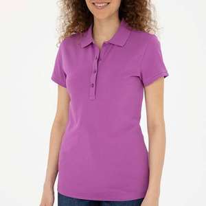 Novedad de verano, polos de Color sólido, cuello de Polo, informal de negocios para ropa de mujer, polos 100% algodón poliéster OEM ODM - Product Image 4